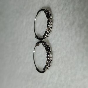 NWOT Sterling silver Bali hoops